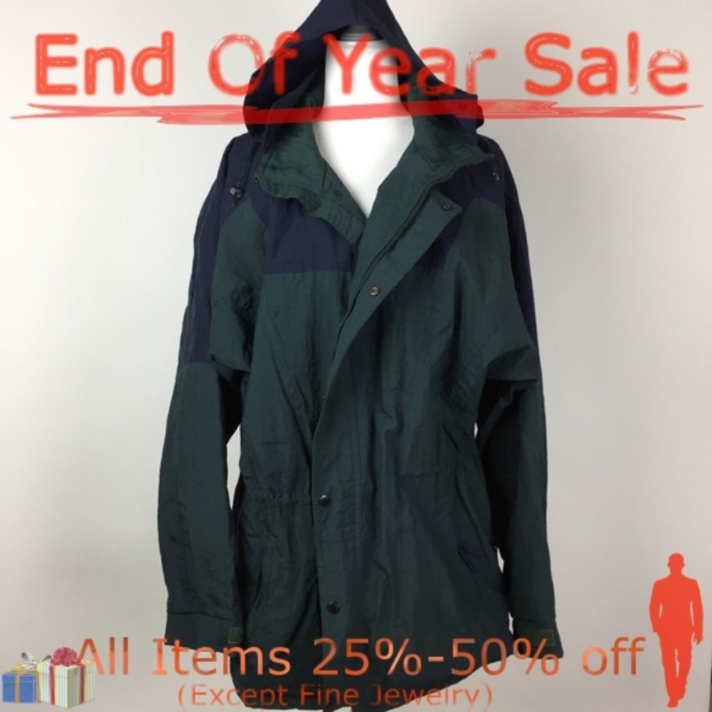 Men’s White Sierra Windbreaker, Green, size L - Picture 1 of 4